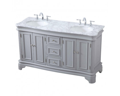 Elegant Double Bathroom Vanity - Gray (VF52060DGR)