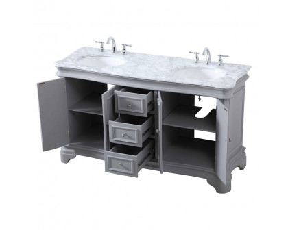 Elegant Double Bathroom Vanity - Gray (VF52060DGR)