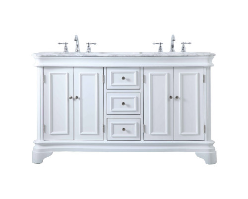 Elegant Double Bathroom Vanity - White (VF52060DWH)