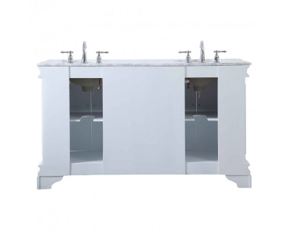 Elegant Double Bathroom Vanity - White (VF52060DWH)