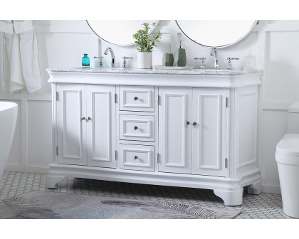 Elegant Double Bathroom Vanity - White (VF52060DWH)