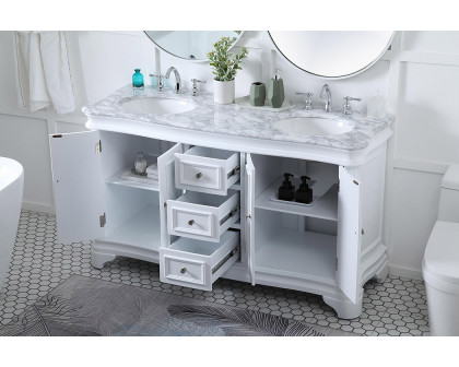 Elegant Double Bathroom Vanity - White (VF52060DWH)