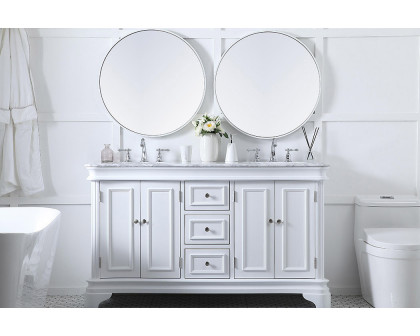 Elegant Double Bathroom Vanity - White (VF52060DWH)