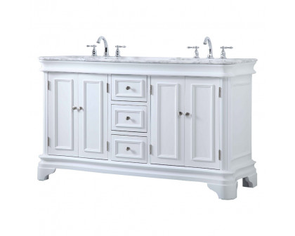 Elegant Double Bathroom Vanity - White (VF52060DWH)