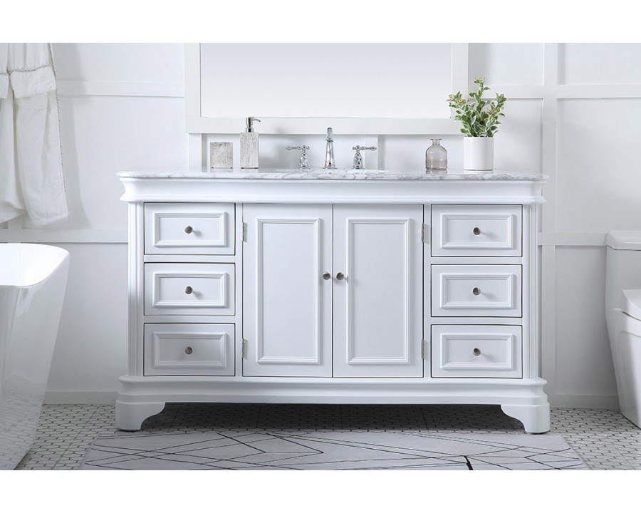 Elegant Single Bathroom Vanity - White (VF52060WH)