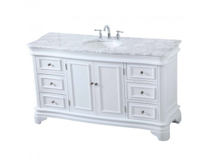 Elegant Single Bathroom Vanity - White (VF52060WH)