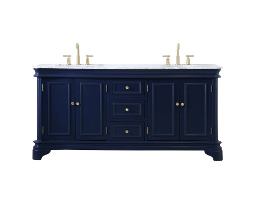 Elegant Double Bathroom Vanity - Blue (VF52072DBL)