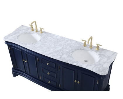 Elegant Double Bathroom Vanity - Blue (VF52072DBL)