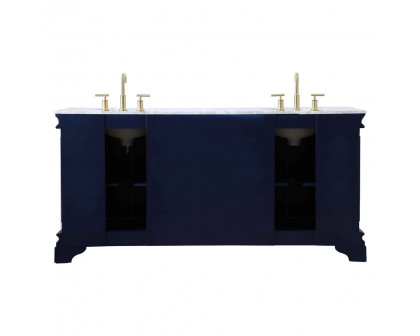 Elegant Double Bathroom Vanity - Blue (VF52072DBL)