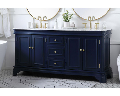 Elegant Double Bathroom Vanity - Blue (VF52072DBL)