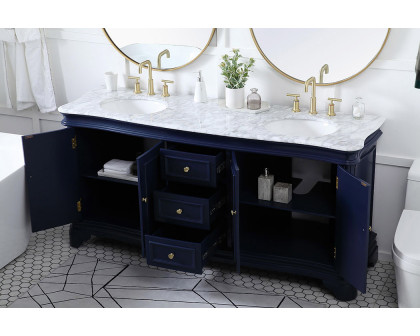 Elegant Double Bathroom Vanity - Blue (VF52072DBL)