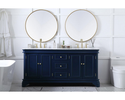 Elegant Double Bathroom Vanity - Blue (VF52072DBL)