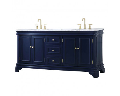 Elegant Double Bathroom Vanity - Blue (VF52072DBL)