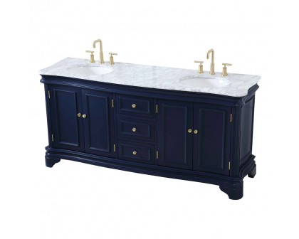 Elegant Double Bathroom Vanity - Blue (VF52072DBL)