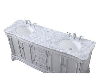 Elegant Double Bathroom Vanity - Gray (VF52072DGR)