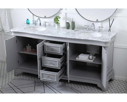 Elegant Double Bathroom Vanity - Gray (VF52072DGR)