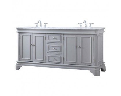 Elegant Double Bathroom Vanity - Gray (VF52072DGR)