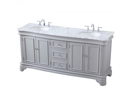 Elegant Double Bathroom Vanity - Gray (VF52072DGR)