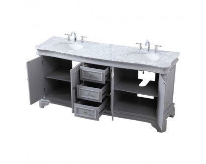 Elegant Double Bathroom Vanity - Gray (VF52072DGR)