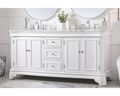 Elegant Double Bathroom Vanity - White (VF52072DWH)