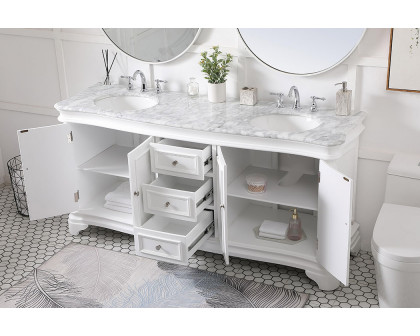 Elegant Double Bathroom Vanity - White (VF52072DWH)