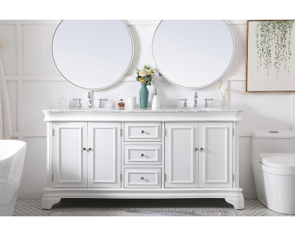 Elegant Double Bathroom Vanity - White (VF52072DWH)