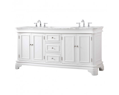 Elegant Double Bathroom Vanity - White (VF52072DWH)