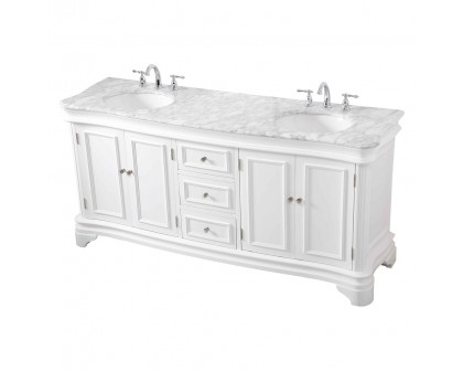 Elegant Double Bathroom Vanity - White (VF52072DWH)