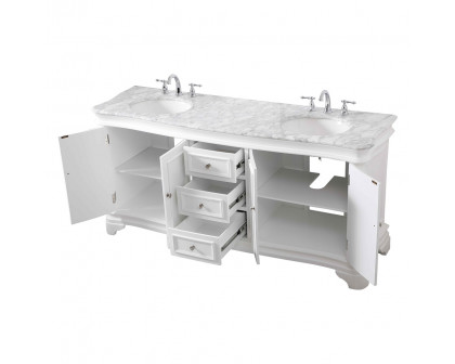 Elegant Double Bathroom Vanity - White (VF52072DWH)