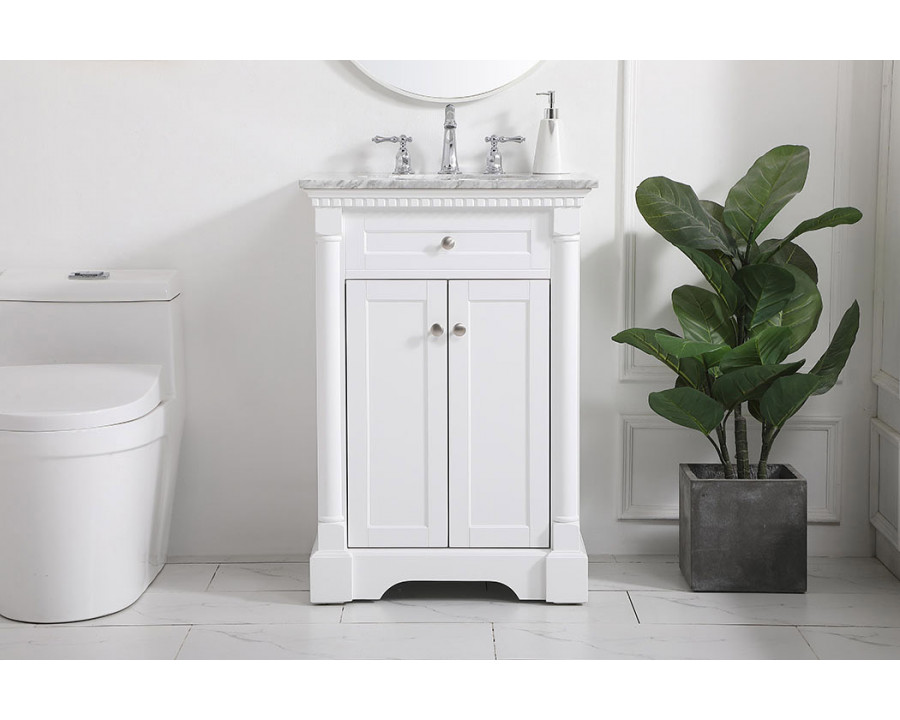 Elegant Bathroom Vanity - White, L 24" (VF53024WH)