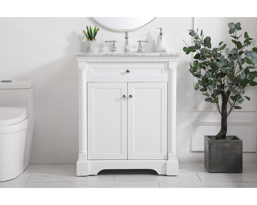 Elegant Bathroom Vanity - White, L 30" (VF53030WH)