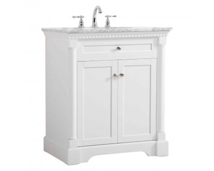 Elegant Bathroom Vanity - White, L 30" (VF53030WH)