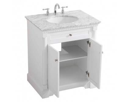 Elegant Bathroom Vanity - White, L 30" (VF53030WH)