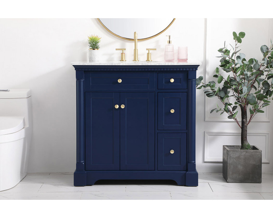 Elegant Bathroom Vanity - Blue, L 36" (VF53036BL)