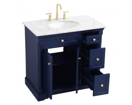 Elegant Bathroom Vanity - Blue, L 36" (VF53036BL)