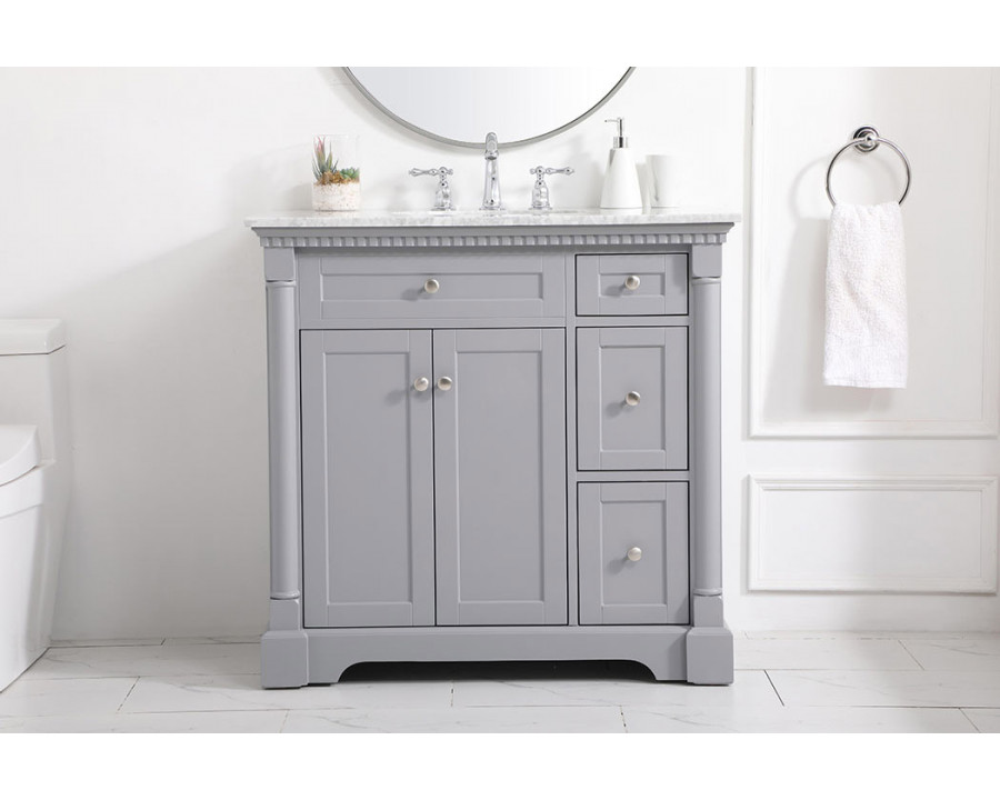 Elegant Bathroom Vanity - Gray, L 36" (VF53036GR)