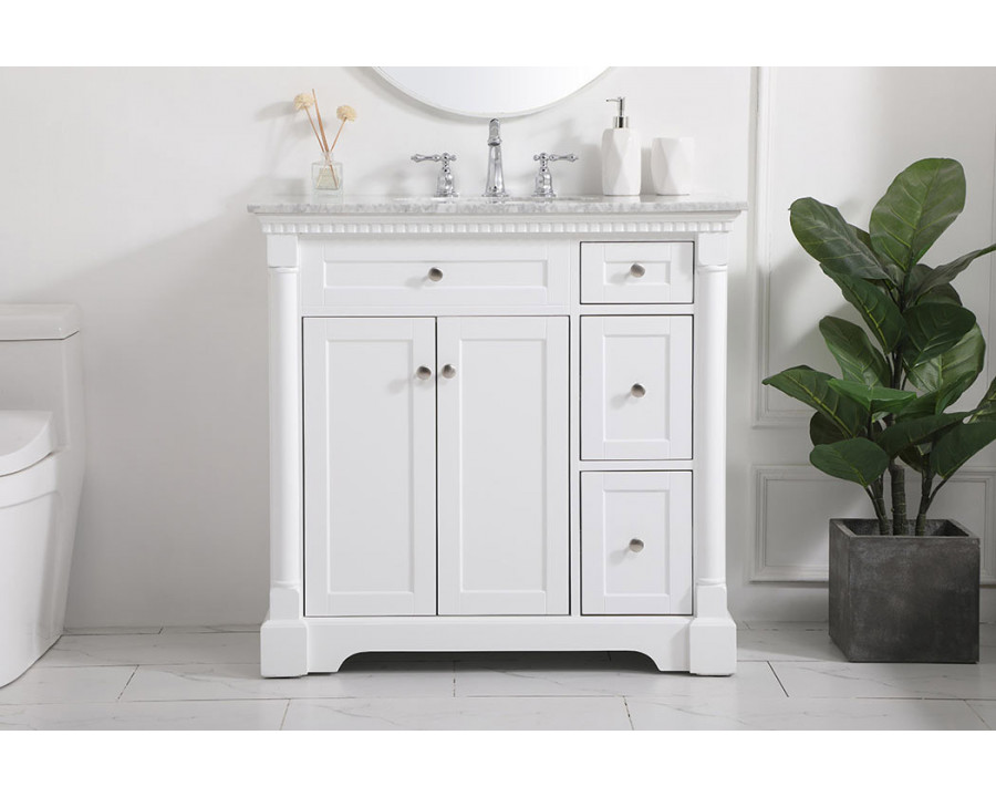 Elegant Bathroom Vanity - White, L 36" (VF53036WH)