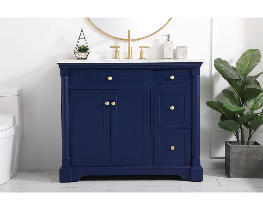 Elegant Bathroom Vanity - Blue, L 42" (VF53042BL)