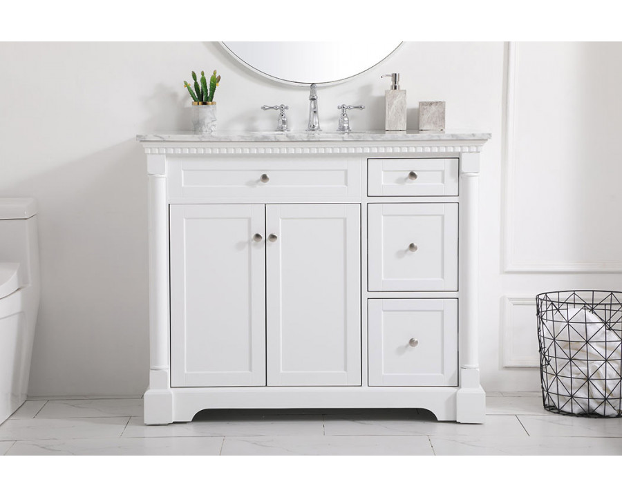 Elegant Bathroom Vanity - White, L 42" (VF53042WH)