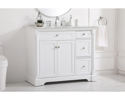 Elegant Bathroom Vanity - White, L 42" (VF53042WH)