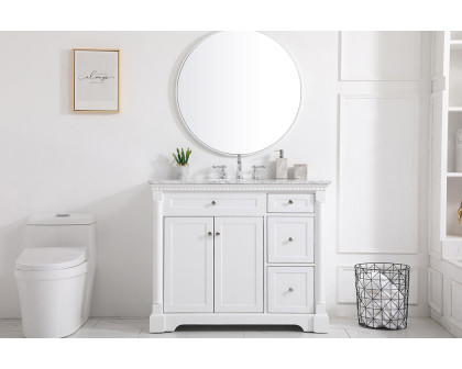 Elegant Bathroom Vanity - White, L 42" (VF53042WH)