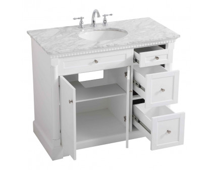 Elegant Bathroom Vanity - White, L 42" (VF53042WH)