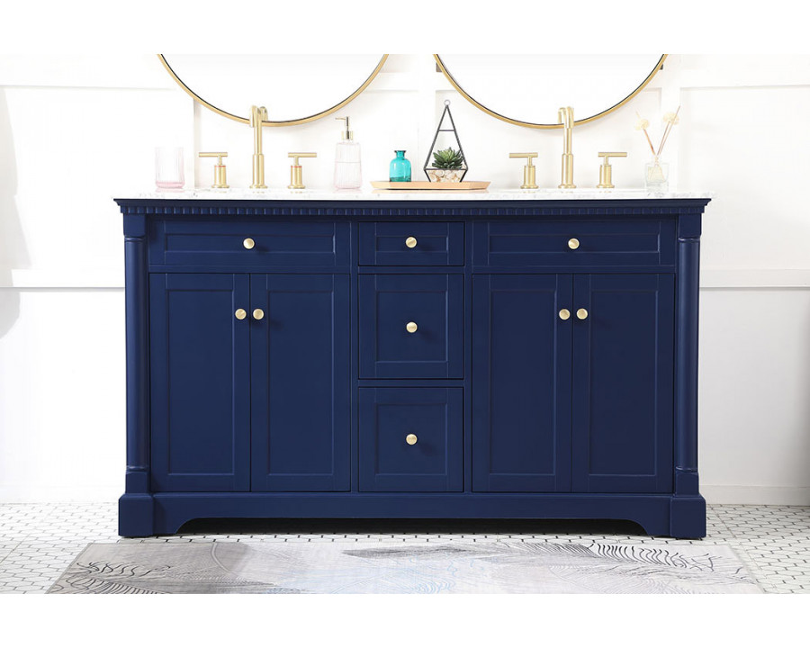 Elegant Bathroom Vanity - Blue, L 60" (VF53060DBL)