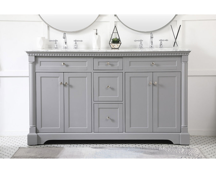 Elegant Bathroom Vanity - Gray, L 60" (VF53060DGR)