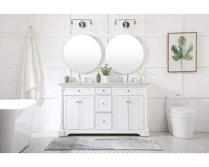 Elegant Bathroom Vanity - White, L 60" (VF53060DWH)