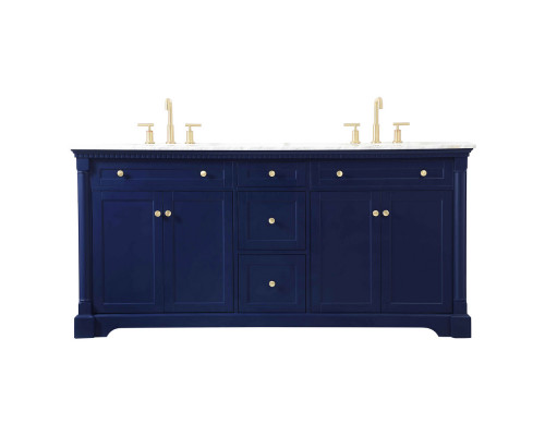 Elegant Bathroom Vanity - Blue, L 72" (VF53072DBL)