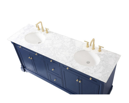 Elegant Bathroom Vanity - Blue, L 72" (VF53072DBL)