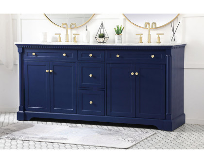 Elegant Bathroom Vanity - Blue, L 72" (VF53072DBL)