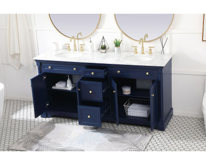 Elegant Bathroom Vanity - Blue, L 72" (VF53072DBL)