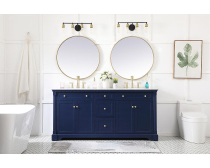 Elegant Bathroom Vanity - Blue, L 72" (VF53072DBL)